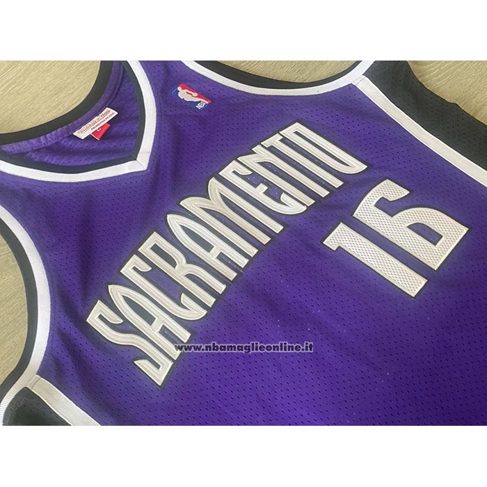 Maglia Sacramento Kings Peja Stojakovic #16 Mitchell & Ness 2002-03 Viola